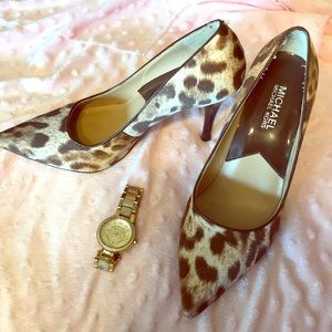 Michael kors leopard print heels